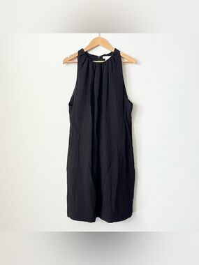 H&M Little Black Shift Dress LBD A-Line Size S Bubble Hem Minimalist Avant Garde